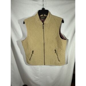 Eddie Bauer Tan Corduroy Best Floral Lining  Large EUC‎